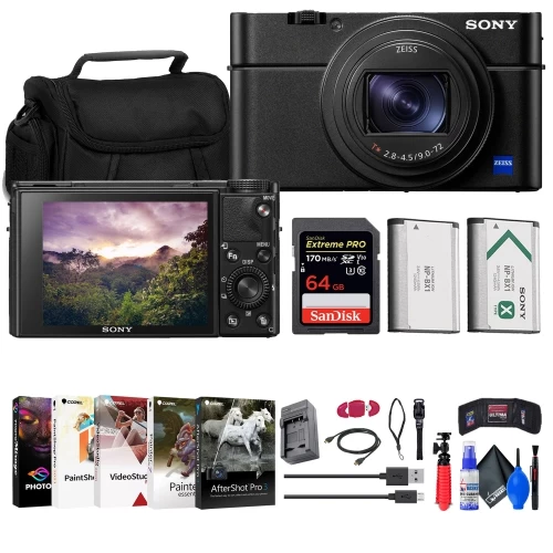 Sony Cyber-shot DSC-RX100 VII Digital Camera + 64GB Card + Case + NP-BX1 Battery + More 3 Sony Cyber-shot DSC-RX100 VII Digital Camera + 64GB Card + Case + NP-BX1 Battery + More