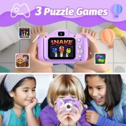 Unicorn Camera For Kids, 2.0-inch HD IPS Eye Protection Screen, HD Video Recording Camera With 28 Frames And 6 Filters, For Birthday Gifts, With 32GB SD Card. (Purple) -Outdoor Camera Shop 16592465 2