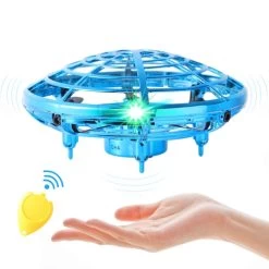 Flying Toy Mini Drone For Kid, Hand Controlled Flying Ball With LED Light, UFO Helicopter With 2 Speed, Easy Indoor Outdoor