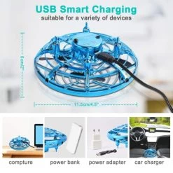 Flying Toy Mini Drone For Kid, Hand Controlled Flying Ball With LED Light, UFO Helicopter With 2 Speed, Easy Indoor Outdoor -Outdoor Camera Shop 16641807 5