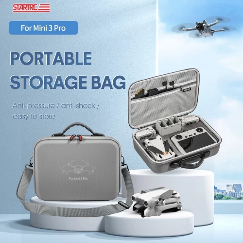 Startrc Mini 3 Pro RC Case, Portable PU Leather Storage Shoulder Bag For DJI Mini 3 Pro RC Accessories 4 Startrc Mini 3 Pro RC Case, Portable PU Leather Storage Shoulder Bag For DJI Mini 3 Pro RC Accessories - Image 2