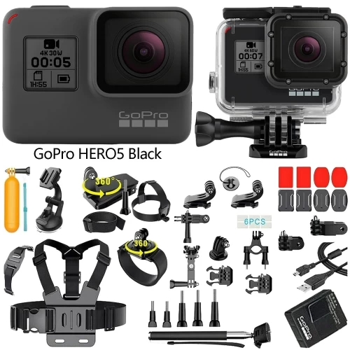 Refurbished(Good) GoPro HERO 5 Black Edition 4K Action Sport Camera CHDHX-501 With 35-in-1 GoPro Action Camera Accessories Kit - Open Box 3 Refurbished(Good) GoPro HERO 5 Black Edition 4K Action Sport Camera CHDHX-501 With 35-in-1 GoPro Action Camera Accessories Kit - Open Box