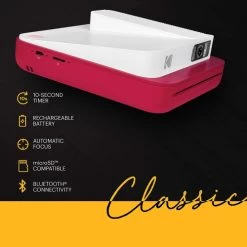 KODAK SMILE Classic Instant Print Digital Camera For 3.5 X 4.25 Zink Photo Paper, Red 11 KODAK SMILE Classic Instant Print Digital Camera For 3.5 X 4.25 Zink Photo Paper, Red -Outdoor Camera Shop 16663663 2