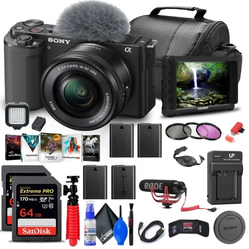 Refurbished (Good) - Sony ZV-E10 Mirrorless Camera With 16-50mm Lens + 4K Monitor + Pro Mic + More 3 Refurbished (Good) - Sony ZV-E10 Mirrorless Camera With 16-50mm Lens + 4K Monitor + Pro Mic + More