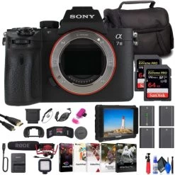 Refurbished (Good) - Sony A7 III Mirrorless Camera + 4K Monitor + Mic + 2 X 64GB Card + More