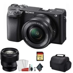 Refurbished (Good) - Sony Alpha A6400 Mirrorless Digital Camera With 16-50mm Lens Kit With Sony FE 85mm F/1.8 Lens And More - International M