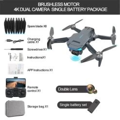 ZFR - 4K Wide Angle Dual Lens Drone With Storage Case And Remote Control, Black -Outdoor Camera Shop 16679820 5