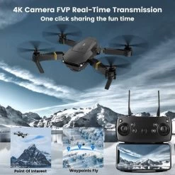 EACHINE WIFI FPV With 2MP Wide Angle 720P Camera Foldable RC Drone E58 -Outdoor Camera Shop 16682550 4