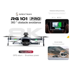 ISPEKTRUM RG101 Pro Drone 4K Dual Camera 2-Axis Gimbal 360 Obstacle Avoidance 30-Min Flight Time RC Quadcopter With Advanced Auto Return, 3km Video Transmission -Outdoor Camera Shop 16708300 5
