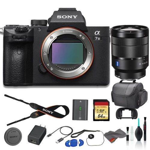 Sony Alpha A7 III Mirrorless Digital Camera Bundle - With Sony FE 24-70mm F/4 Lens, Bag, 64GB Memory Card, Memory Card Reader 3 Sony Alpha A7 III Mirrorless Digital Camera Bundle - With Sony FE 24-70mm F/4 Lens, Bag, 64GB Memory Card, Memory Card Reader