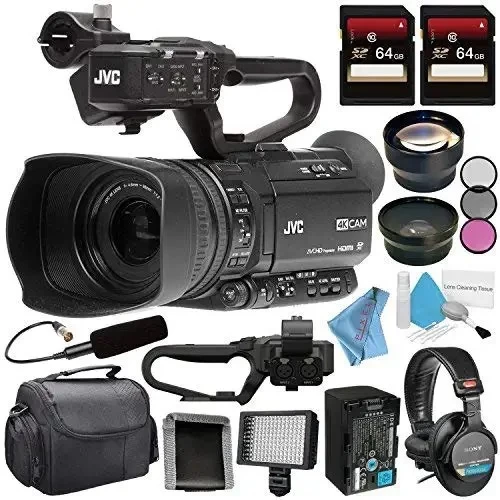 JVC GY-HM250 GY-HM250U UHD 4K Streaming Camcorder + 64GB SDXC Card + 62mm 3 Piece Filter Kit + 62mm Wide Angle Lens + 62 3 JVC GY-HM250 GY-HM250U UHD 4K Streaming Camcorder + 64GB SDXC Card + 62mm 3 Piece Filter Kit + 62mm Wide Angle Lens + 62