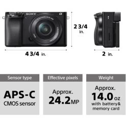 Sony Alpha A6100 Mirrorless Digital Camera (ILCE6100L/B) With 16-50mm Lenses With Flash, 64GB Memory Card, Cleaning Set And More - Base Bundle -Outdoor Camera Shop 17042309 7