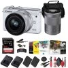 Canon® Canon EOS M200 Mirrorless Camera With 15-45mm And 55-200mm Lenses (White) + 64GB Card + More -Outdoor Camera Shop 17049037