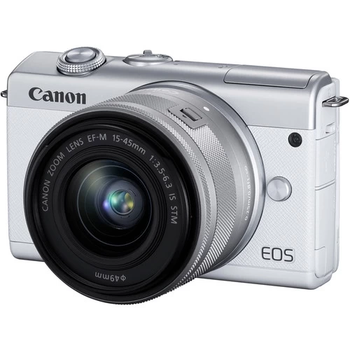 Canon® Canon EOS M200 Mirrorless Camera With 15-45mm And 55-200mm Lenses (White) + 64GB Card + More 4 Canon® Canon EOS M200 Mirrorless Camera With 15-45mm And 55-200mm Lenses (White) + 64GB Card + More - Image 2
