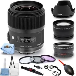 Sigma 35mm F/1.4 DG HSM Art Lens For Canon EF - 10PC Accessory Bundle