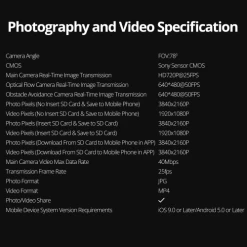 The Bigly Brothers GD96 Midnight Alpha Ultra HD, Built-In Binocular Long Range Obstacle Avoidance Drone, 30-Mins Flight Time, 5km Range, 3-Axis Gimbal, GPS System, Follow Me Mode -Outdoor Camera Shop 17079246 9