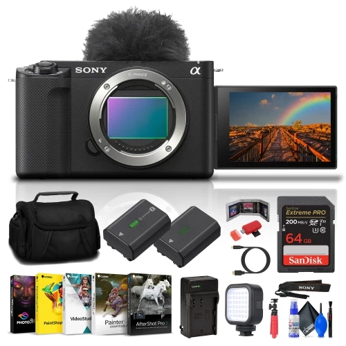 Sony ZV-E1 Mirrorless Camera + 64GB Card + Extra Battery + Software 3 Sony ZV-E1 Mirrorless Camera + 64GB Card + Extra Battery + Software