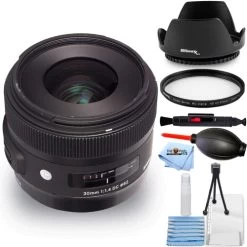 Sigma 30mm F/1.4 DC HSM Art Lens For Sony 301-110 - 7PC Accessory Bundle