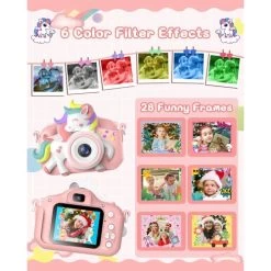 Upgraded Unicorn Camera For 3-8 Years Old Kids, Selfie Camera 20.0 MP HD 1080P IPS Screen, Built-in 1000 MAh Rechargeable Battery, Dual Digital Toy Camera With 32GB SD Card. 11 Upgraded Unicorn Camera For 3-8 Years Old Kids, Selfie Camera 20.0 MP HD 1080P IPS Screen, Built-in 1000 MAh Rechargeable Battery, Dual Digital Toy Camera With 32GB SD Card. -Outdoor Camera Shop 17189146 2