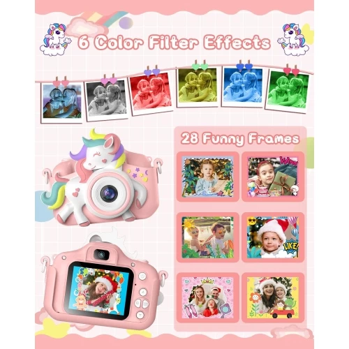 Upgraded Unicorn Camera For 3-8 Years Old Kids, Selfie Camera 20.0 MP HD 1080P IPS Screen, Built-in 1000 MAh Rechargeable Battery, Dual Digital Toy Camera With 32GB SD Card. 5 Upgraded Unicorn Camera For 3-8 Years Old Kids, Selfie Camera 20.0 MP HD 1080P IPS Screen, Built-in 1000 MAh Rechargeable Battery, Dual Digital Toy Camera With 32GB SD Card. - Image 3