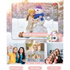 Upgraded Unicorn Camera For 3-8 Years Old Kids, Selfie Camera 20.0 MP HD 1080P IPS Screen, Built-in 1000 MAh Rechargeable Battery, Dual Digital Toy Camera With 32GB SD Card. 12 Upgraded Unicorn Camera For 3-8 Years Old Kids, Selfie Camera 20.0 MP HD 1080P IPS Screen, Built-in 1000 MAh Rechargeable Battery, Dual Digital Toy Camera With 32GB SD Card. -Outdoor Camera Shop 17189146 3