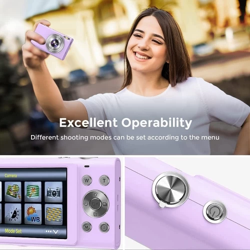 Compact Digital Camera With Auto Focus, 2.7K Vlogging Camera, HD 48MP, 16X Digital Zoom, 32GB Memory Card 6 Compact Digital Camera With Auto Focus, 2.7K Vlogging Camera, HD 48MP, 16X Digital Zoom, 32GB Memory Card - Image 4