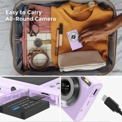 Compact Digital Camera With Auto Focus, 2.7K Vlogging Camera, HD 48MP, 16X Digital Zoom, 32GB Memory Card 14 Compact Digital Camera With Auto Focus, 2.7K Vlogging Camera, HD 48MP, 16X Digital Zoom, 32GB Memory Card -Outdoor Camera Shop 17196235 4