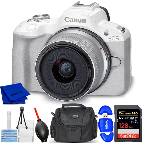 Canon® Canon EOS R50 Mirrorless Camera With 18-45mm Lens (White) 5812C012 - 7PC Bundle 3 Canon® Canon EOS R50 Mirrorless Camera With 18-45mm Lens (White) 5812C012 - 7PC Bundle
