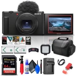Sony ZV-1 II Digital Camera + 64GB Memory Card + Photo Software + Battery + More