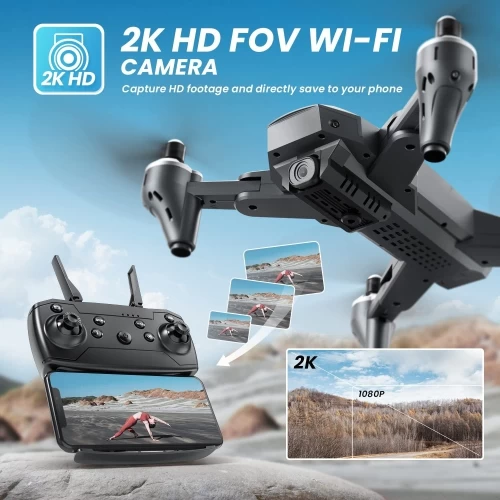 DRC Drone With 2K HD Camera - Designed For Adults And Kids, Equipped With FPV Live Video, Gravity Control, Altitude Hold, One Key Start, Headless Mode 5 DRC Drone With 2K HD Camera - Designed For Adults And Kids, Equipped With FPV Live Video, Gravity Control, Altitude Hold, One Key Start, Headless Mode - Image 3