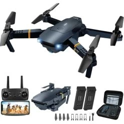 Foldable RC Quadcopter Drone With Camera - 1080P HD FPV Video Drone For Adults And Beginners, Comes With 2 Batteries, Carrying Case, One Key Start