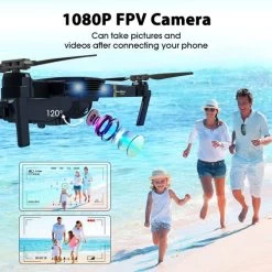 Foldable RC Quadcopter Drone With Camera - 1080P HD FPV Video Drone For Adults And Beginners, Comes With 2 Batteries, Carrying Case, One Key Start -Outdoor Camera Shop 17214154 2