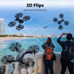Foldable RC Quadcopter Drone With Camera - 1080P HD FPV Video Drone For Adults And Beginners, Comes With 2 Batteries, Carrying Case, One Key Start -Outdoor Camera Shop 17214154 3