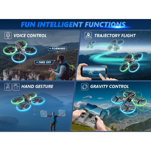 Skyquad RC Drone With HD FPV Camera - Great Toys Gifts For Boys And Girls, Suitable For Kids And Adults, Equipped With Cool LED Lights, Full Protective Guards 7 Skyquad RC Drone With HD FPV Camera - Great Toys Gifts For Boys And Girls, Suitable For Kids And Adults, Equipped With Cool LED Lights, Full Protective Guards - Image 5