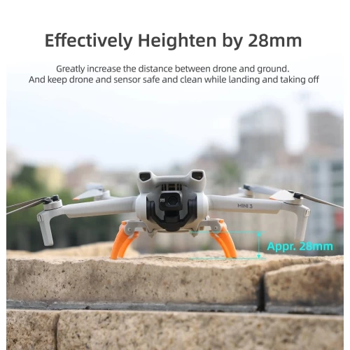 Landing Gear For DJI Mini 3, Spider Leg Foldable Extension Kit For DJI Mini3 Drone Accessories (Grey + Orange)Only Available For DJI Mini 3 Drone 4 Landing Gear For DJI Mini 3, Spider Leg Foldable Extension Kit For DJI Mini3 Drone Accessories (Grey + Orange)Only Available For DJI Mini 3 Drone - Image 2
