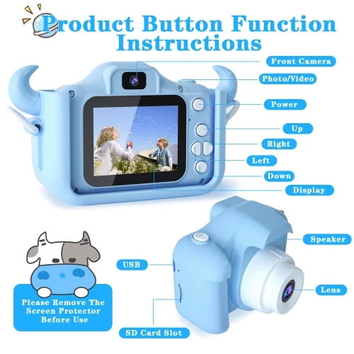 Kids Camera Toys For 9 10 11 12 Year Old Boys/Girls, Kids Digital Camera For Toddler With Video, Christmas Birthday Festival Gifts For Kids, Selfie Camera For Kids, 32GB SD Card 5 Kids Camera Toys For 9 10 11 12 Year Old Boys/Girls, Kids Digital Camera For Toddler With Video, Christmas Birthday Festival Gifts For Kids, Selfie Camera For Kids, 32GB SD Card - Image 3