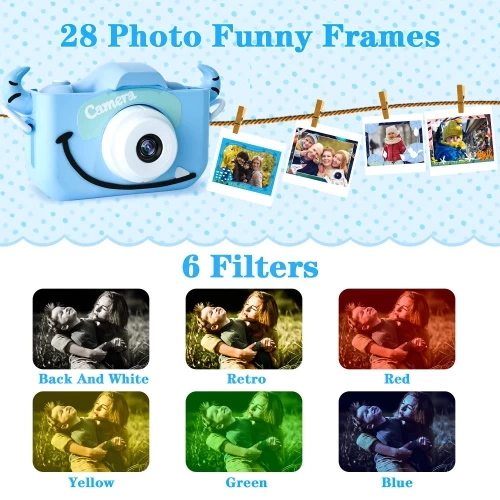 Kids Camera Toys For 9 10 11 12 Year Old Boys/Girls, Kids Digital Camera For Toddler With Video, Christmas Birthday Festival Gifts For Kids, Selfie Camera For Kids, 32GB SD Card 6 Kids Camera Toys For 9 10 11 12 Year Old Boys/Girls, Kids Digital Camera For Toddler With Video, Christmas Birthday Festival Gifts For Kids, Selfie Camera For Kids, 32GB SD Card - Image 4