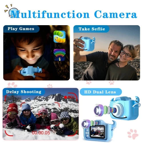 Kids Camera Toys For 9 10 11 12 Year Old Boys/Girls, Kids Digital Camera For Toddler With Video, Christmas Birthday Festival Gifts For Kids, Selfie Camera For Kids, 32GB SD Card 8 Kids Camera Toys For 9 10 11 12 Year Old Boys/Girls, Kids Digital Camera For Toddler With Video, Christmas Birthday Festival Gifts For Kids, Selfie Camera For Kids, 32GB SD Card - Image 6