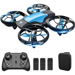 4DV8 Drone For Kids And Beginners,RC Mini Quadcopter Toys For Boys And Girls,with 3 Batteries,Altitude Hold,Headless Mode,Throwing GO, 3D Flip And 3 Speed Modes Aeroplane,Blue