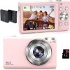 Auto Focus Digital Camera - A 2.7K Vlogging Camera With HD 48MP Resolution, 16X Digital Zoom, And It Includes A 32GB Memory Card, 2 Batteries, And A Charger. Color: Pink. -Outdoor Camera Shop 17242704