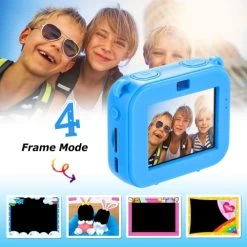Kids Waterproof Camera - A Digital Underwater Action Camera Designed For Kids Aged 3-13. Comes With A 32GB TF Card And An Anti-Fall Silicone Case, Available In Blue. -Outdoor Camera Shop 17254852 2