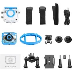 Kids Waterproof Camera - A Digital Underwater Action Camera Designed For Kids Aged 3-13. Comes With A 32GB TF Card And An Anti-Fall Silicone Case, Available In Blue. -Outdoor Camera Shop 17254852 7